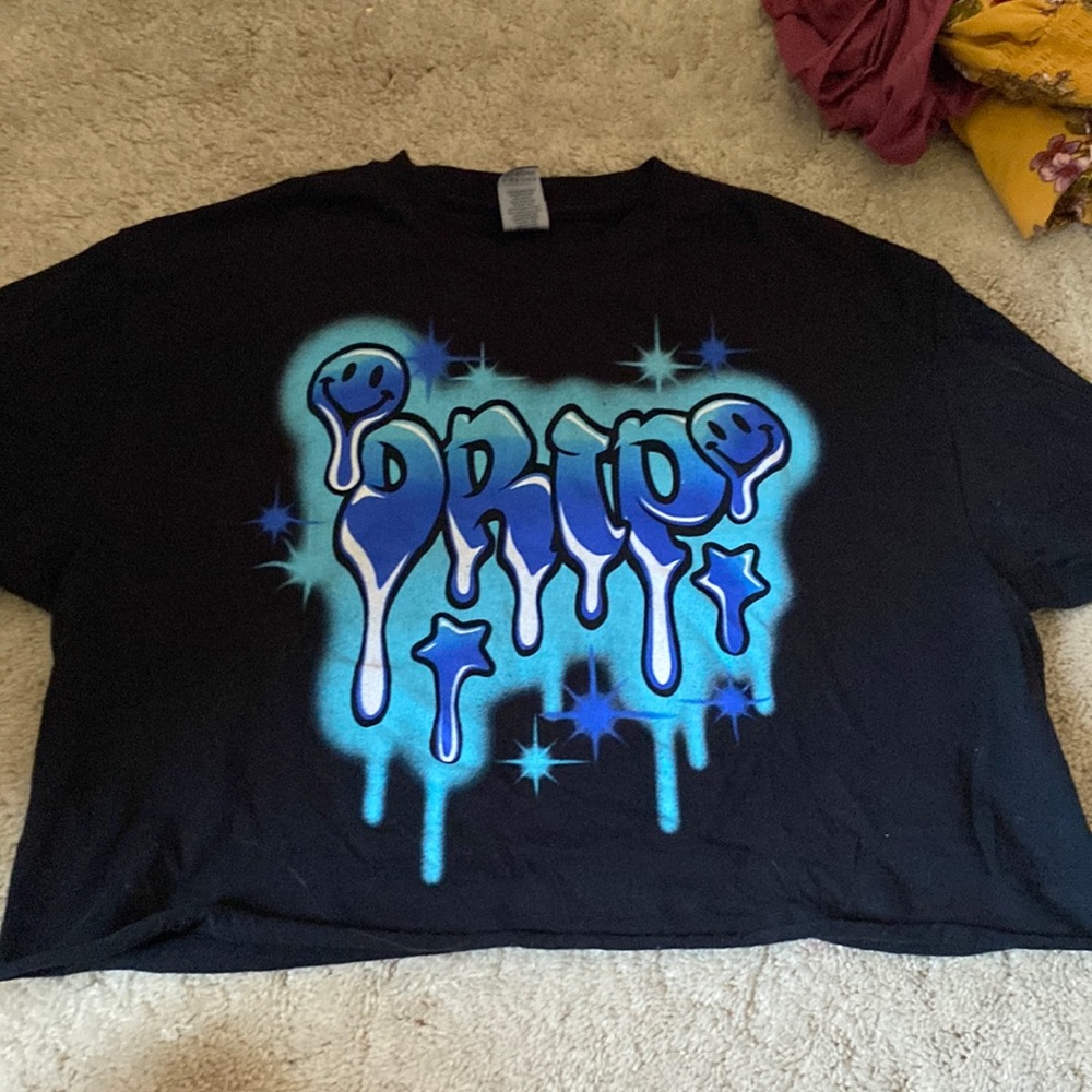 Blue Drip Crop Top